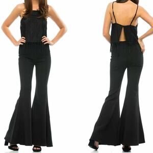 Asilio The Watson Way Flared Hi-Rise Pants Black XS 2 NEW